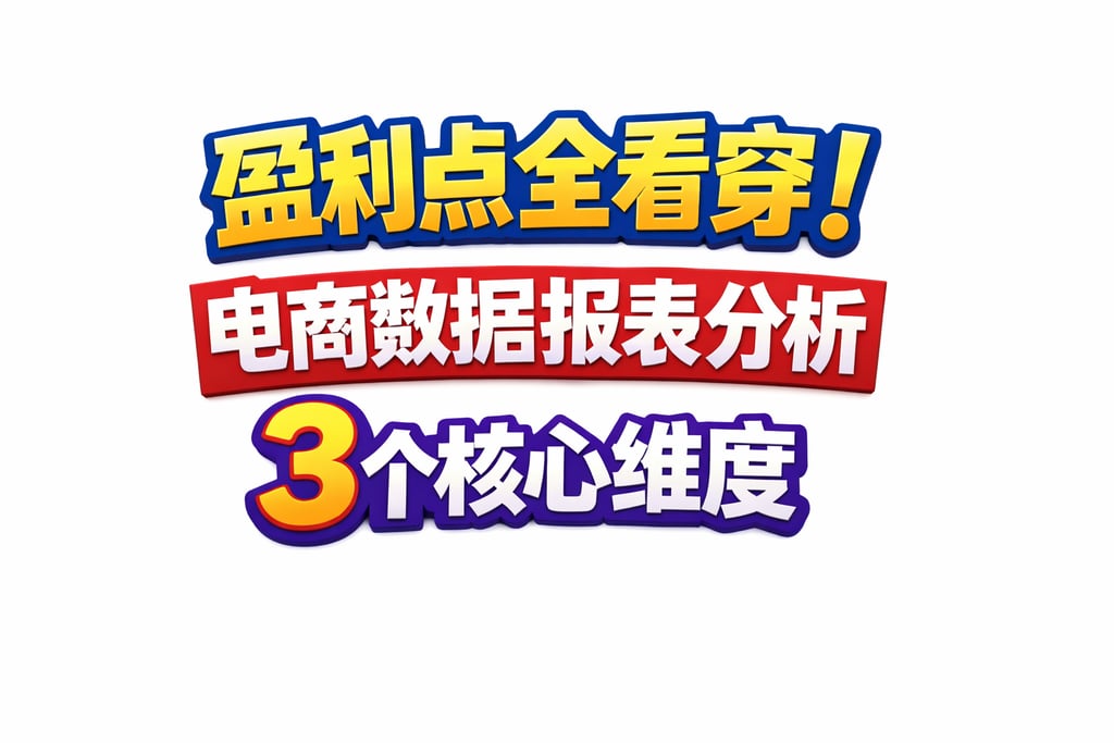盈利点全看穿！电商数据报表分析，3 个核心维度
